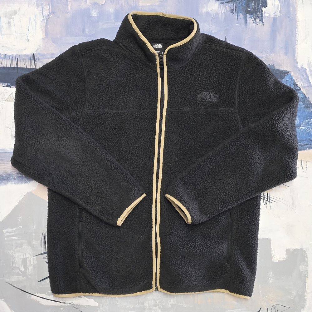 The North Face Men Peak Black Sherpa Fleece Full Zip Jacket XL